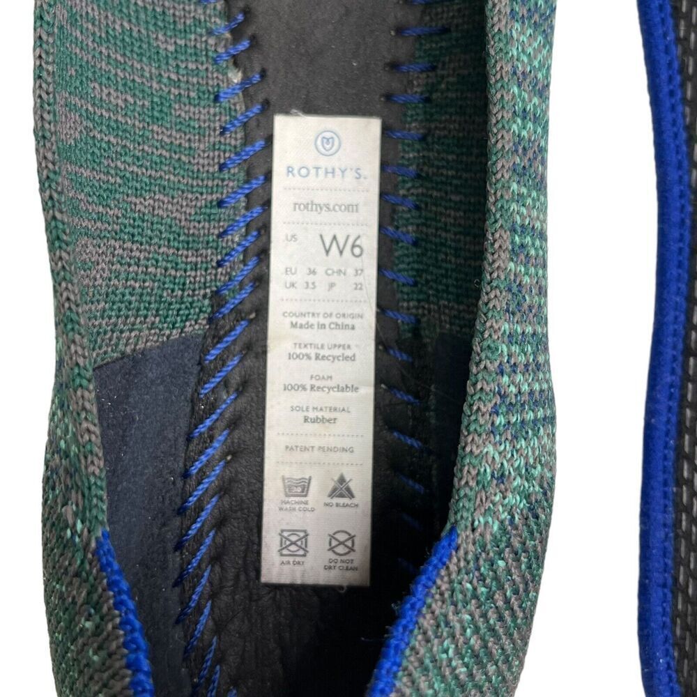 Rothy’s The Point Aqua Heather Ballet Flats Slip On Pointed Toe Women’s Size 6 - Picture 11 of 12